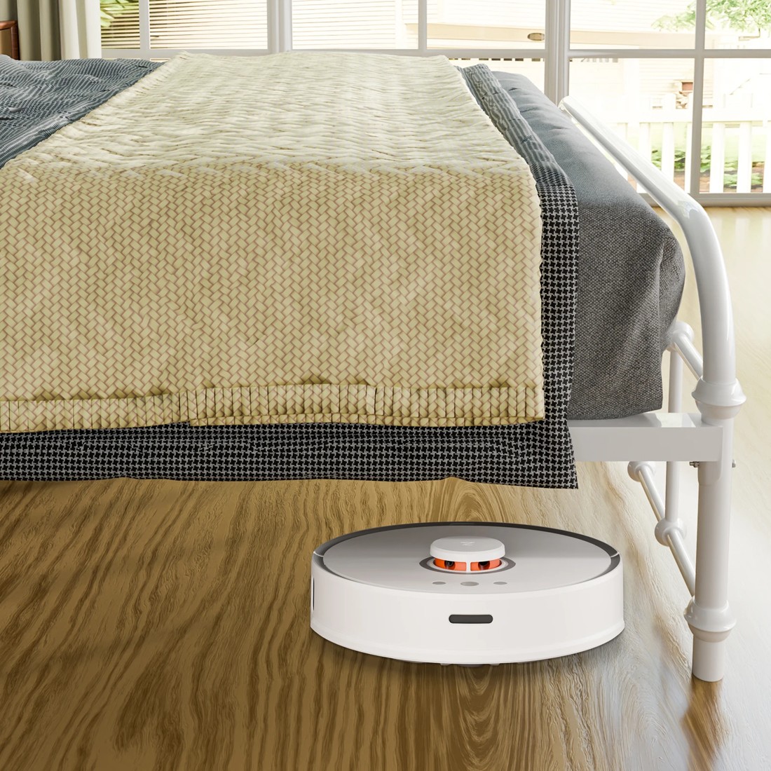 2 Alfordson Metal Bed Frame Queen Size Mattress Base Industrial Platform - White, 2 of 10