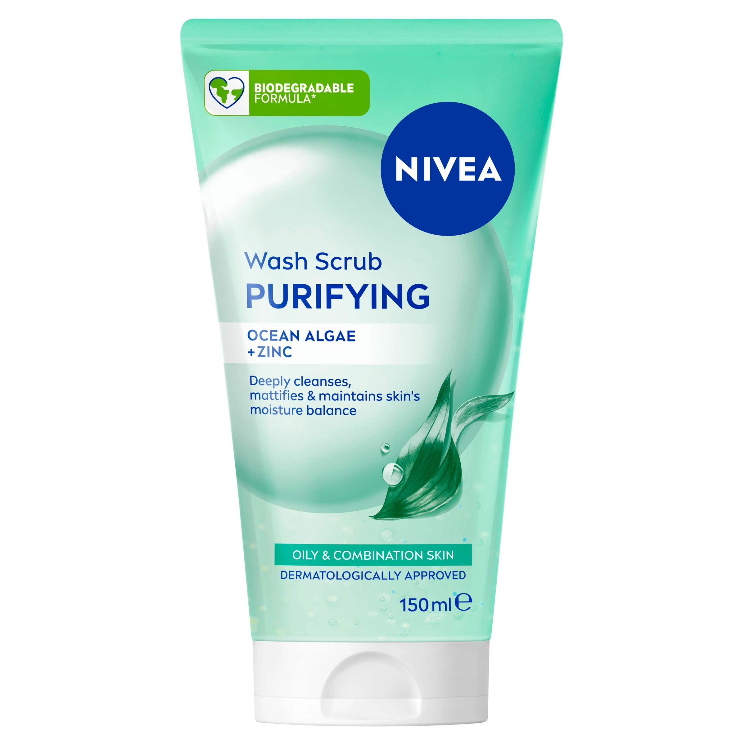 1 Nivea Purifying Wash Scrub 150ml - Ocean Algae and Hydramine, 1 of 9