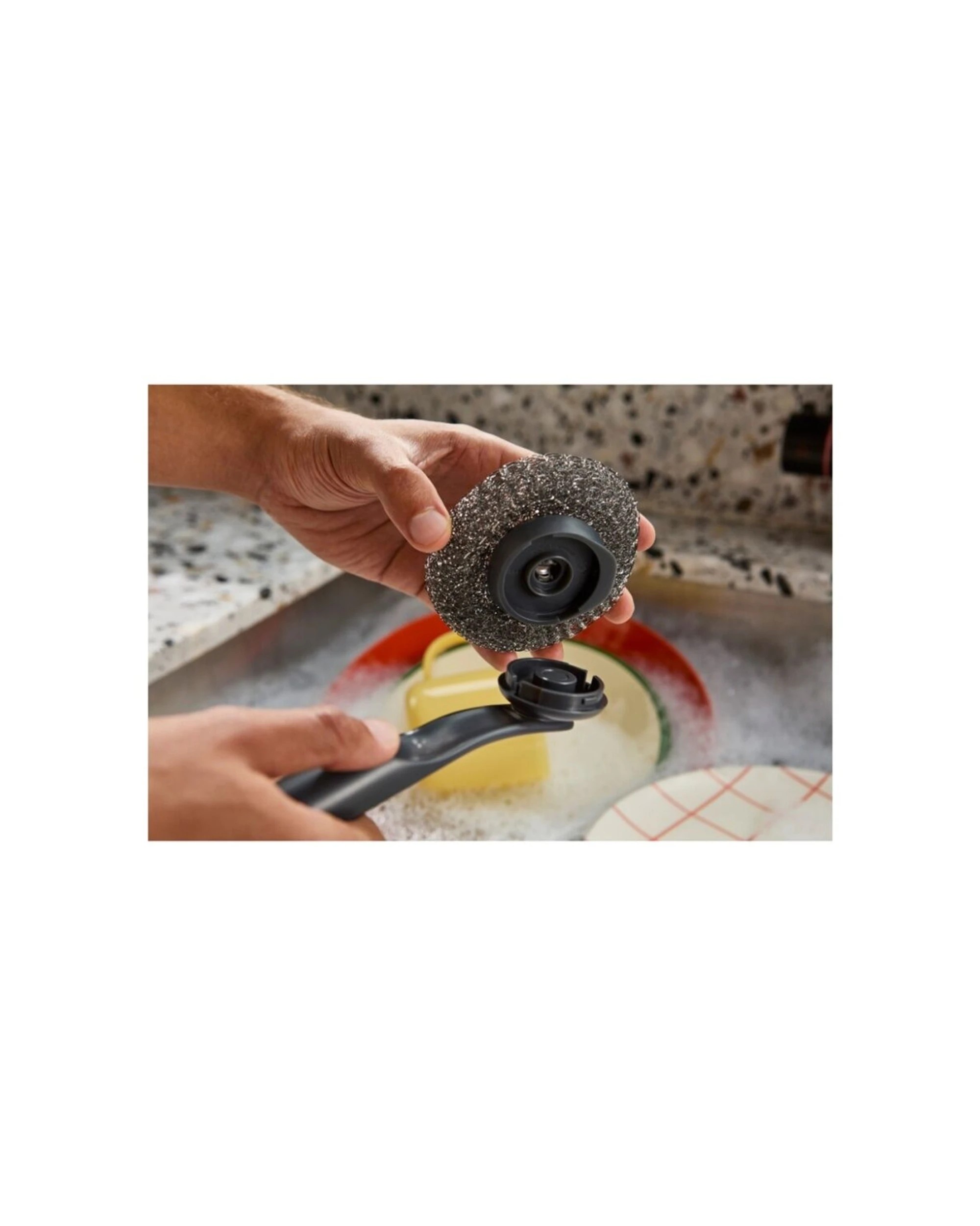 8 Joseph Joseph SinkTech 2pc Steel Kitchen Scourer Replacement Heads Pack Graphite - Grey, 8 of 8