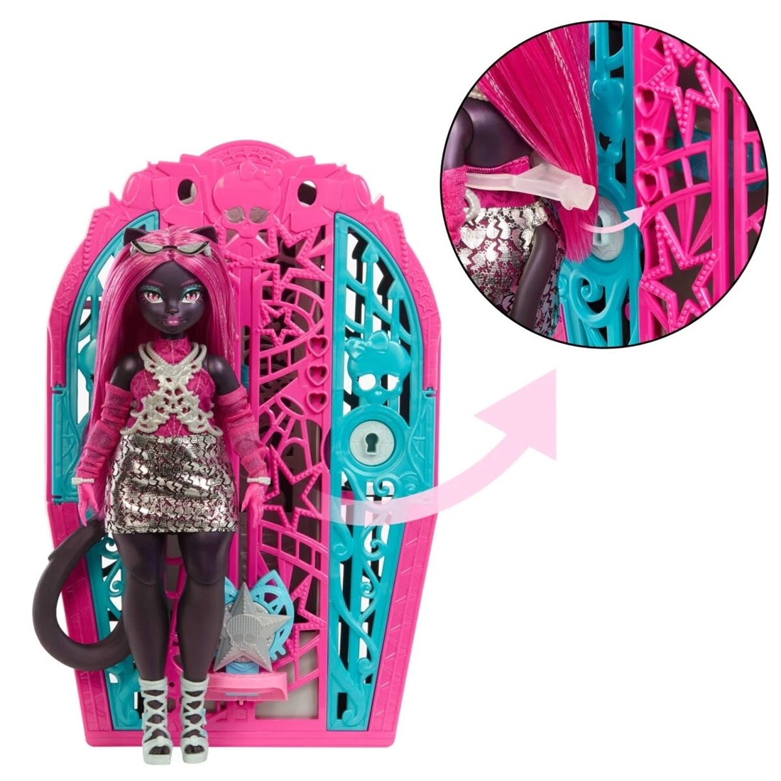 5 Mattel Monster High Skulltimate Secrets Hauntlywood Mysteries Catty Noir Doll, 5 of 7