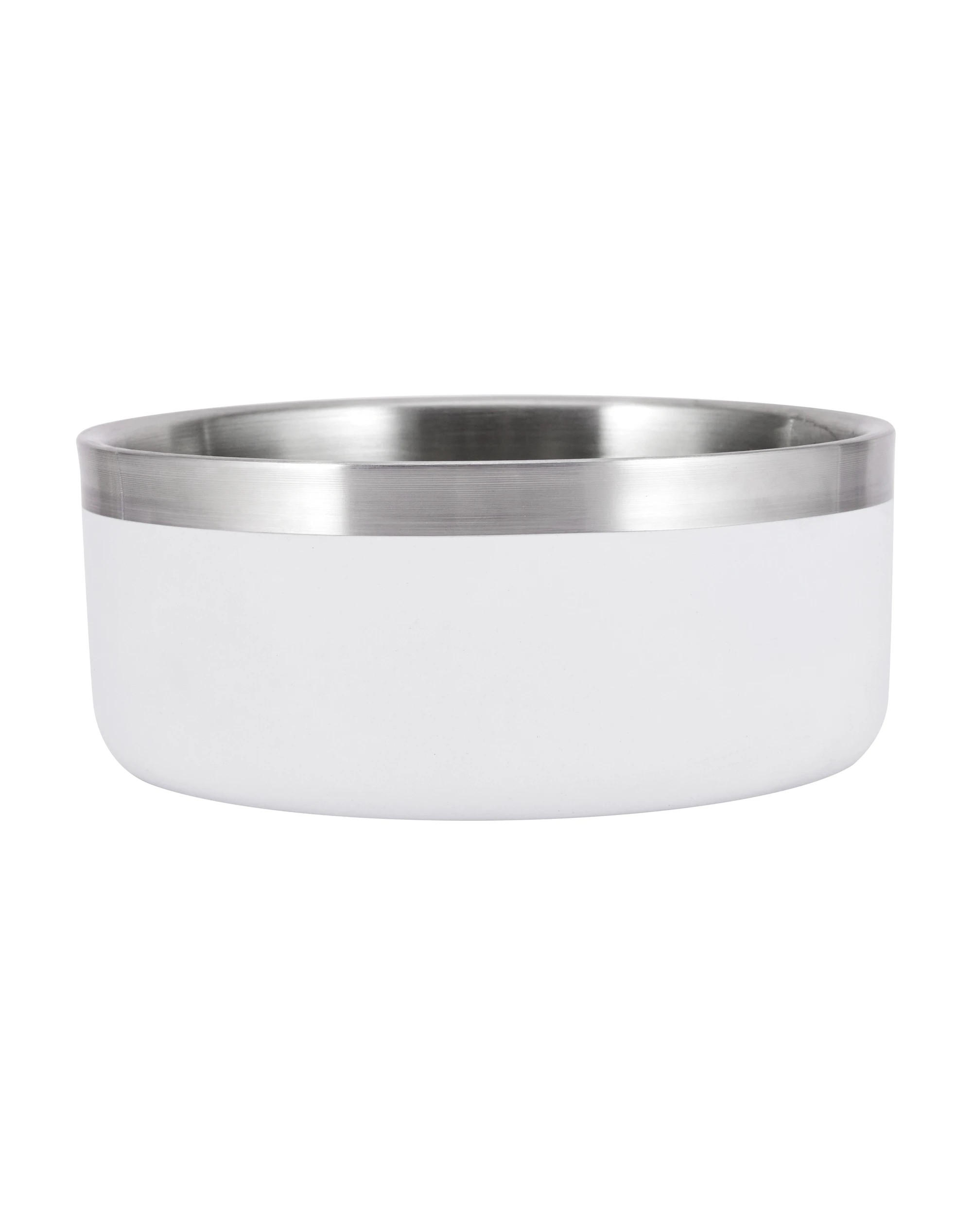 1 Double Wall Dog Bowl - White, Small, 1 of 5
