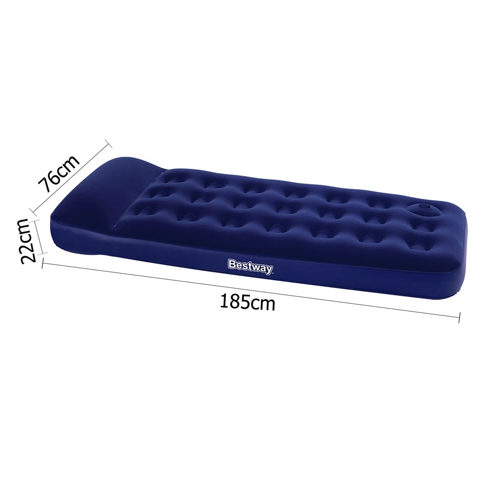 2 Bestway Air Mattress Single Inflatable Bed 185x76x22cm Airbed - Single Bed - Blue, 2 of 7