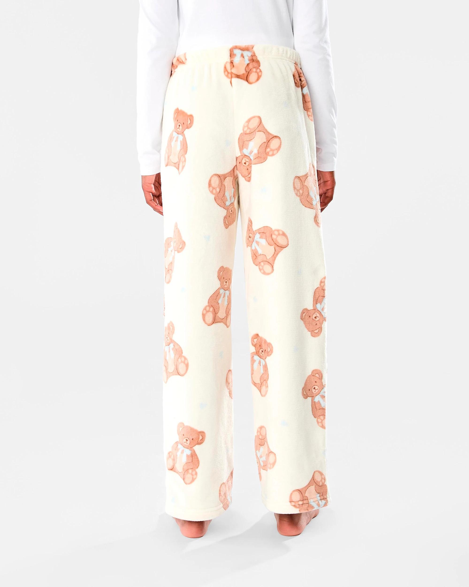 2 Fleece Pants Wht Bears, 2 of 6