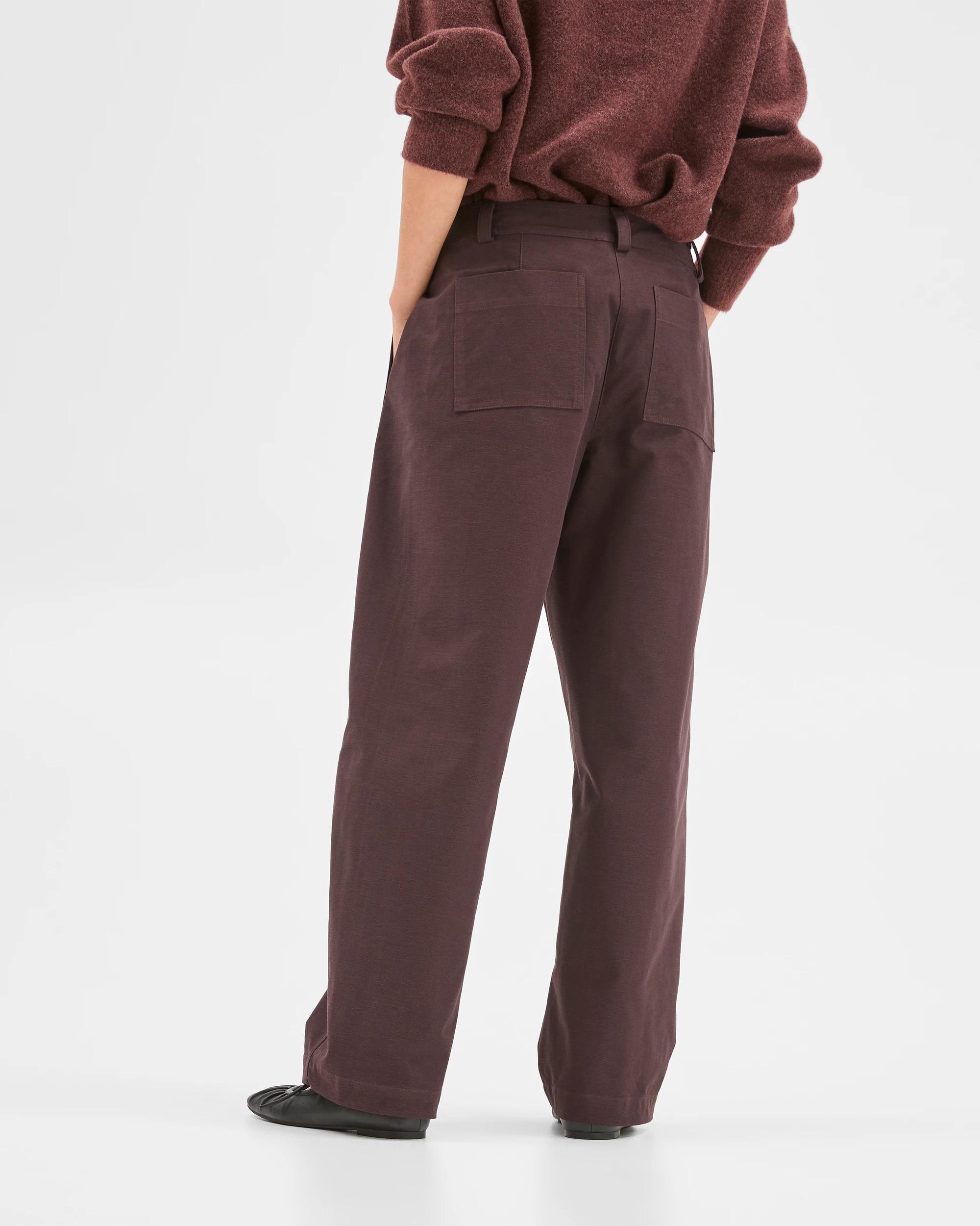 6 Target Woman Relaxed Forward Seam Barrel Leg Pants CHOCOLATE PLUM, 6 of 6