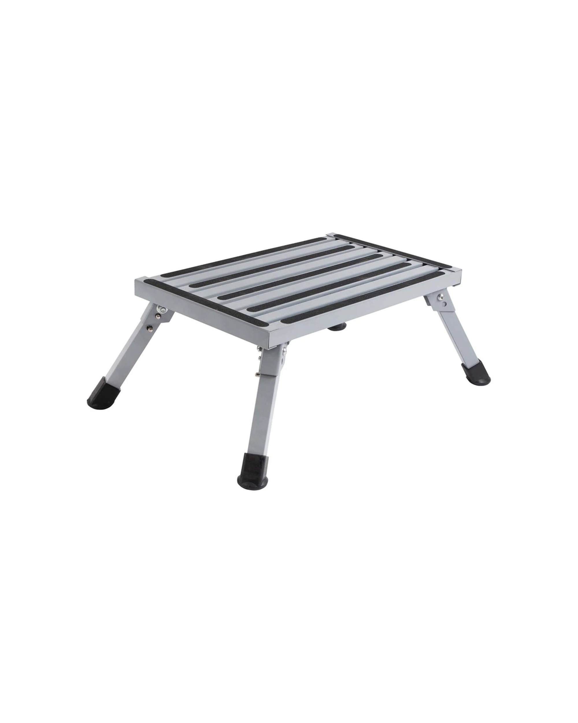 1 Wildtrak Step Caravan Foldable Steel Non-Slip Camping Platform - Silver, 1 of 1