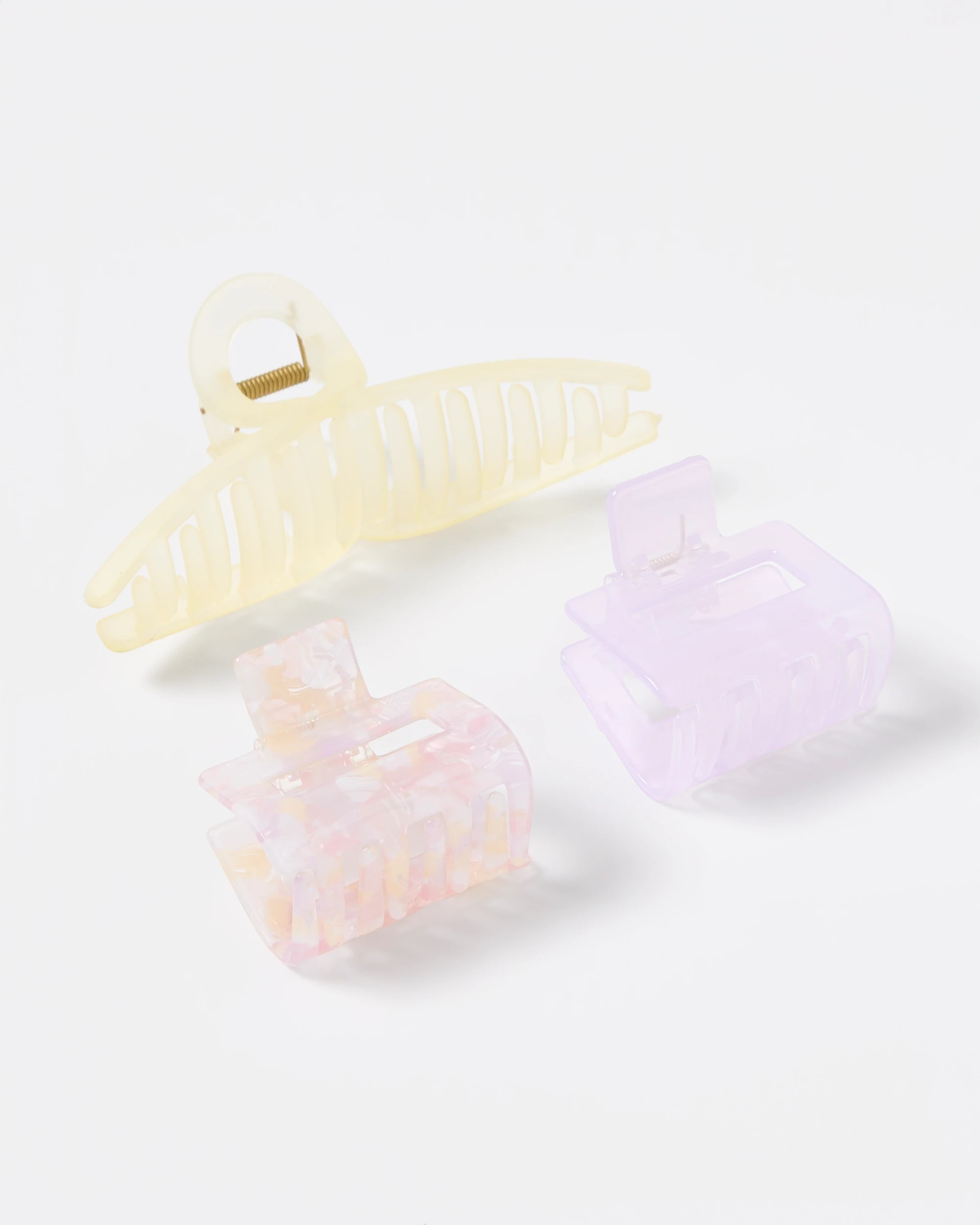 2 3 Pack Pastel Claw Hair Clips, 2 of 3