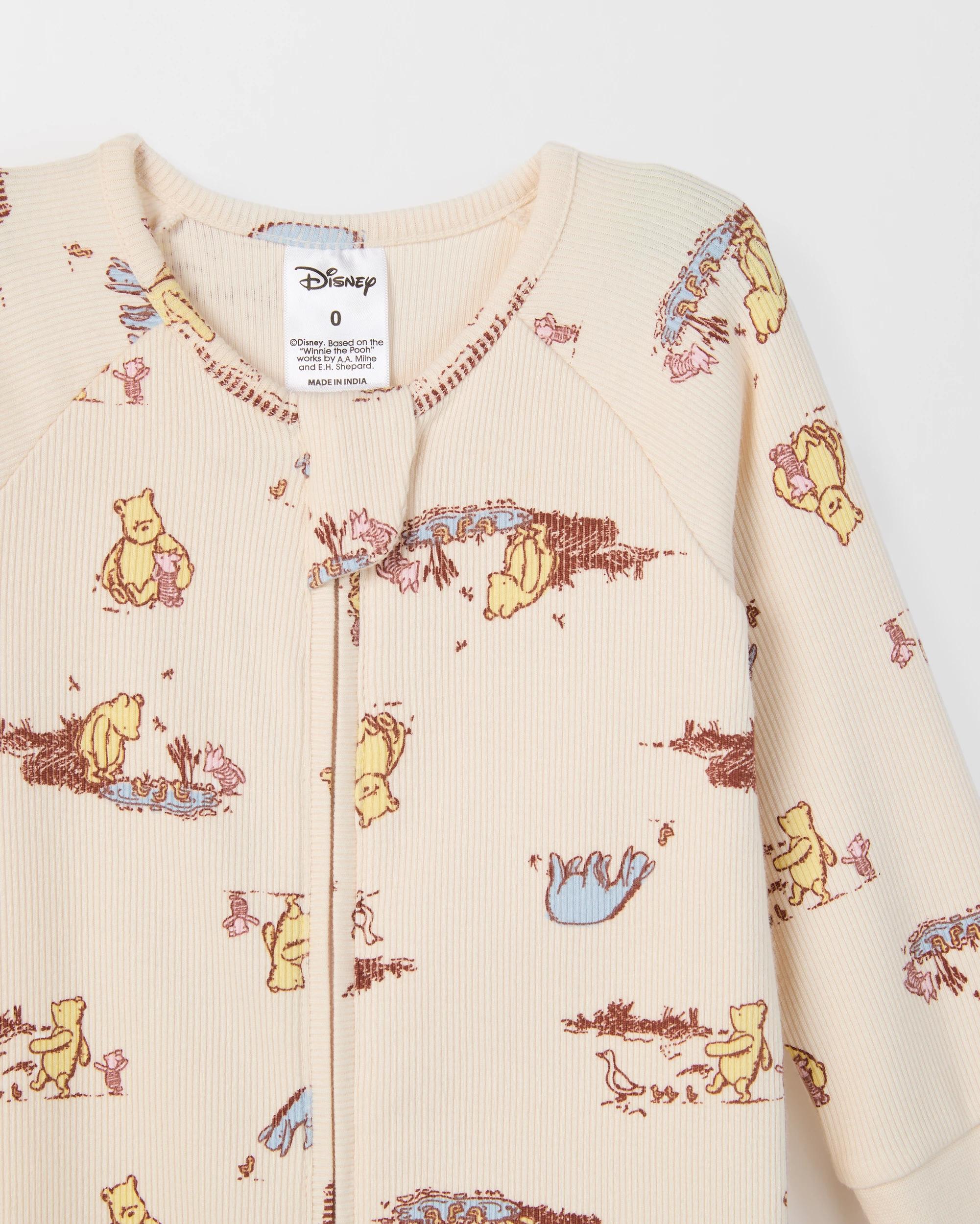 4 Disney Winnie The Pooh Organic Cotton Baby Rib Footless Coverall WINNIE & FRIENDS, 4 of 4