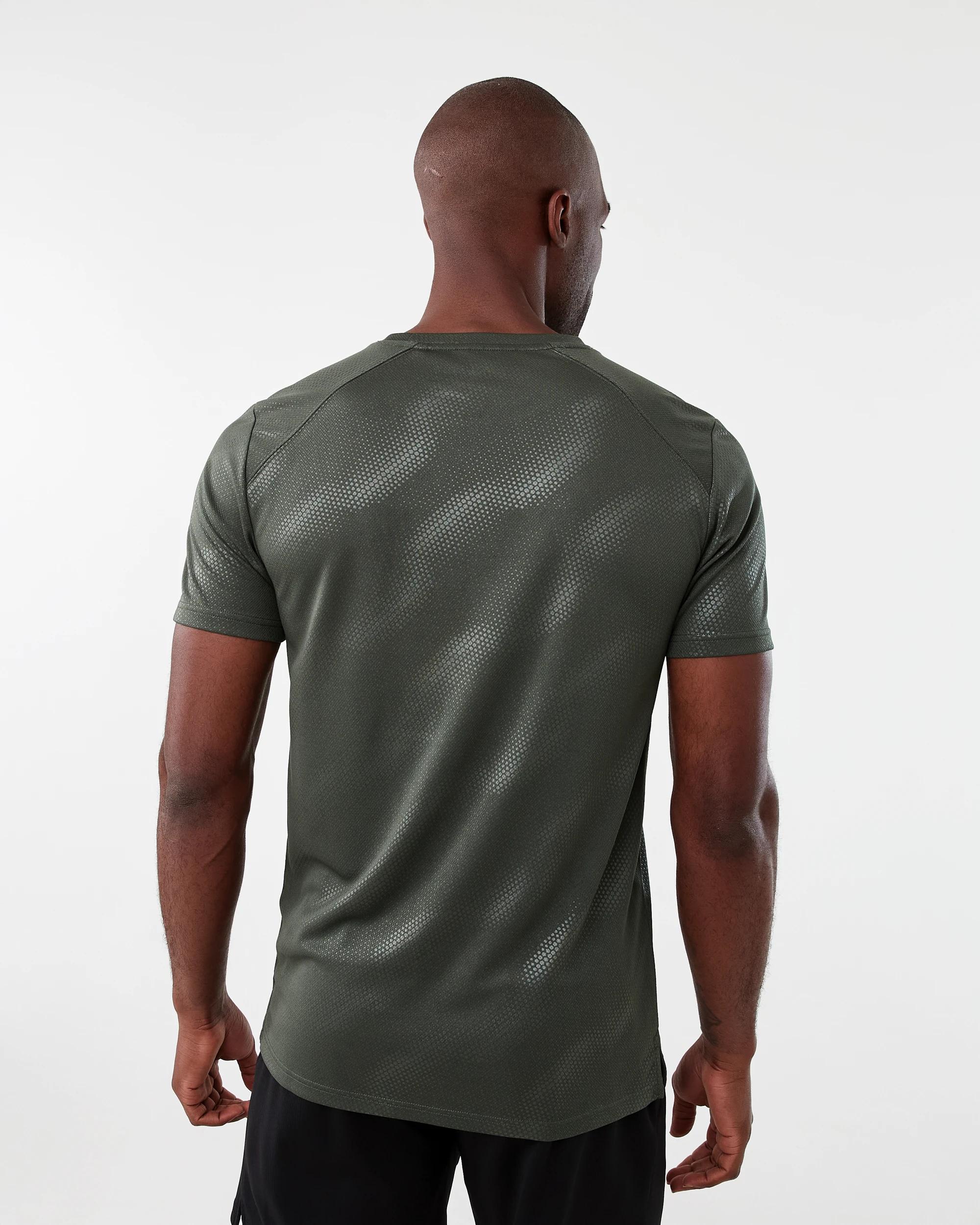 3 Active Mens Printed T-shirt Geo Green, 3 of 6