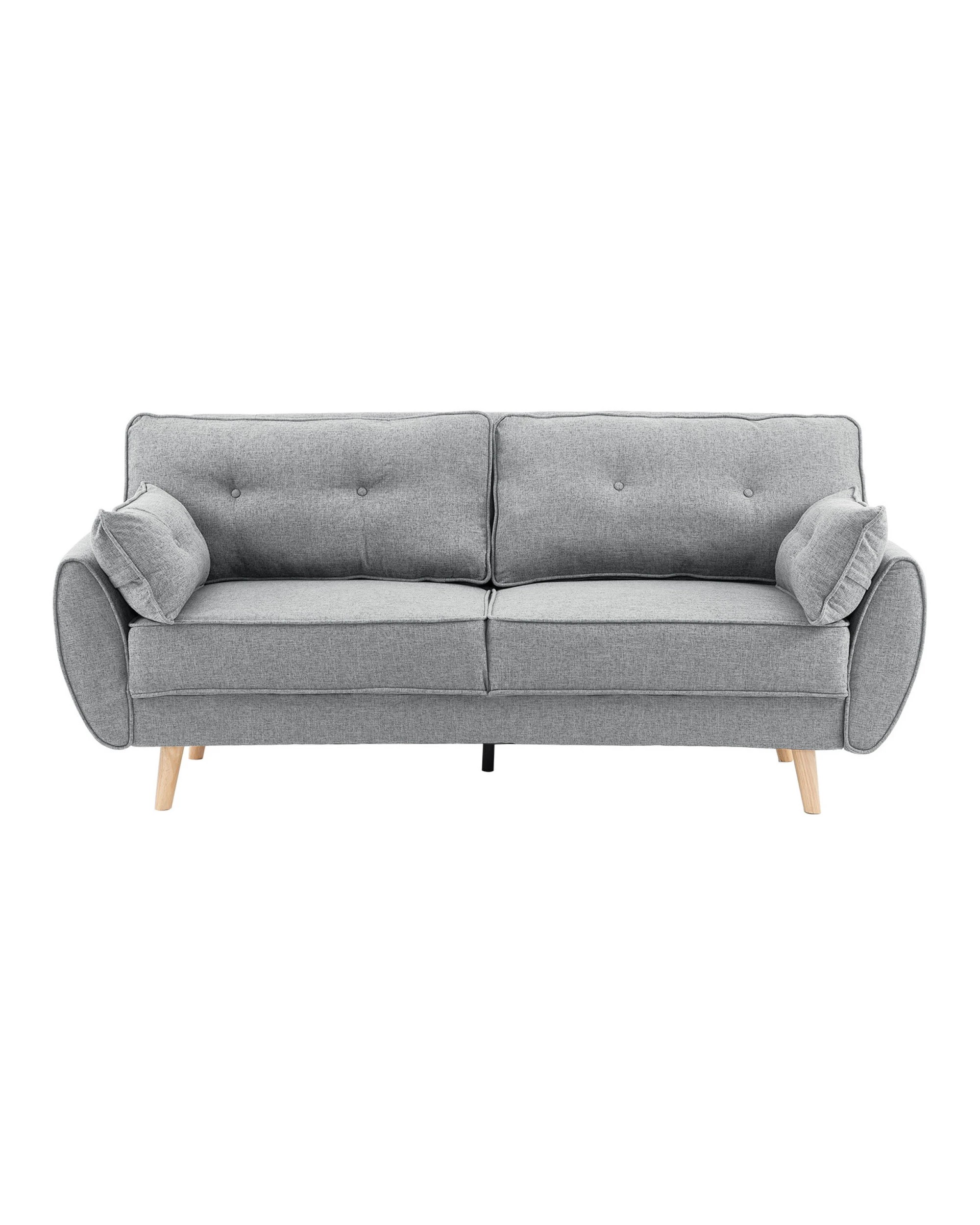 3 Elle Button-tufted Fabric Sofa Bed With Cushions By Sarantino Light Grey, 3 of 10