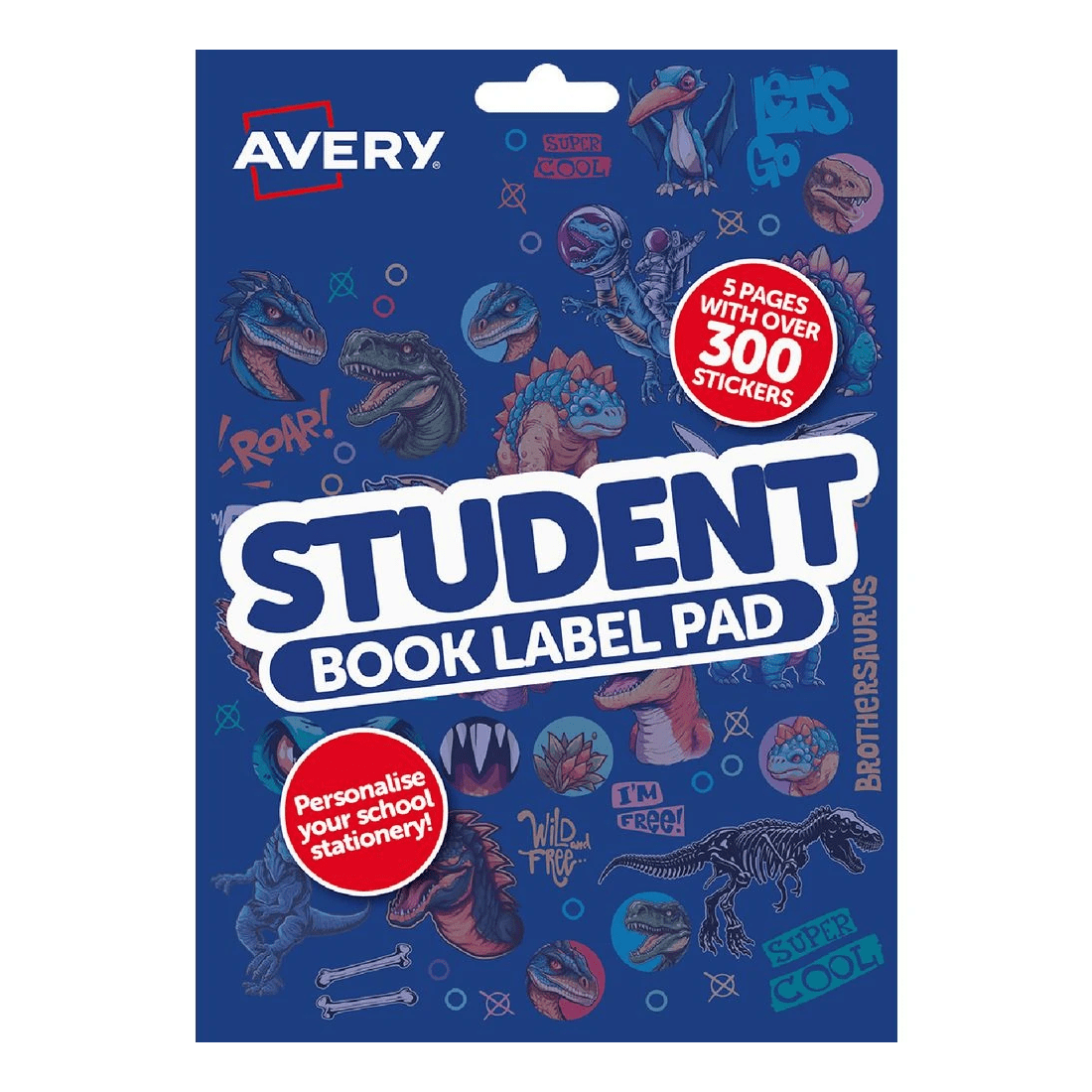 1 Avery Sticker Label Variety Pad 145 x 210mm Dinosaur 5 Sheet, 1 of 8