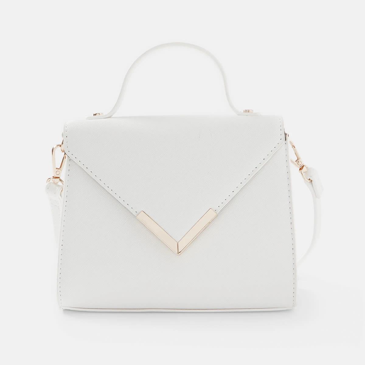 1 Dressy Flap Crossbody Bag White2, 1 of 5
