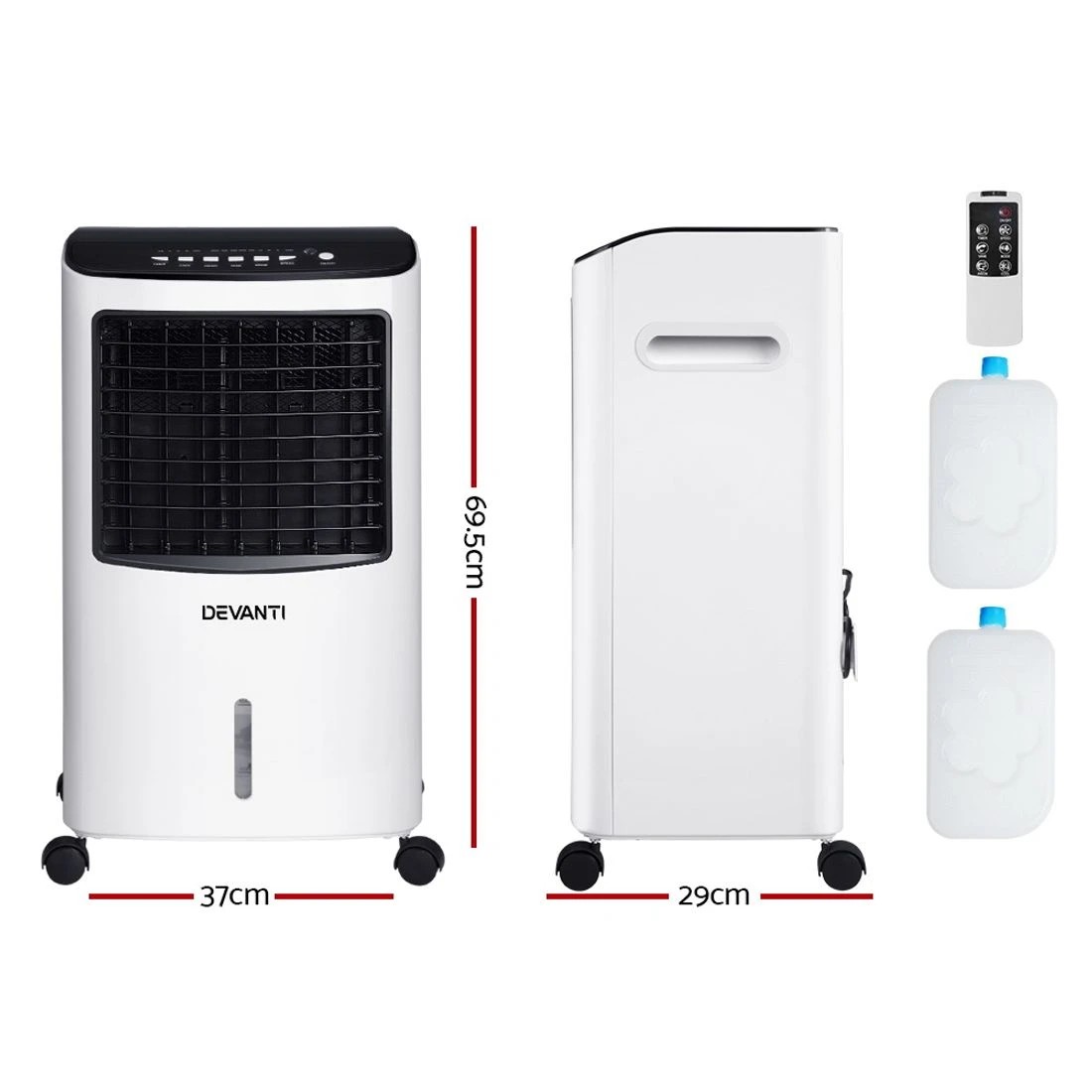 2 Devanti Evaporative Air Cooler Conditioner 8L - White, 2 of 4