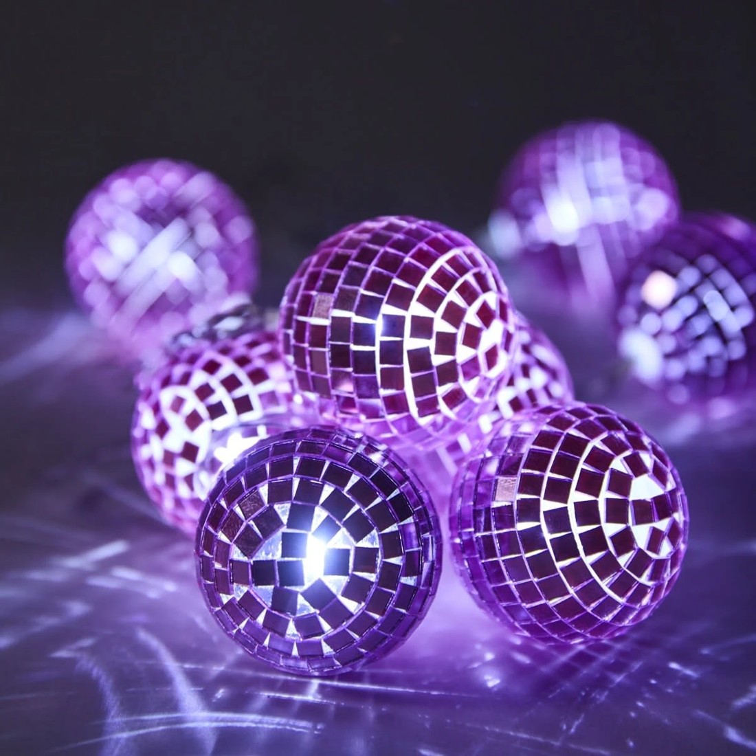 2 Pink Disco Ball String Lights, 2 of 8
