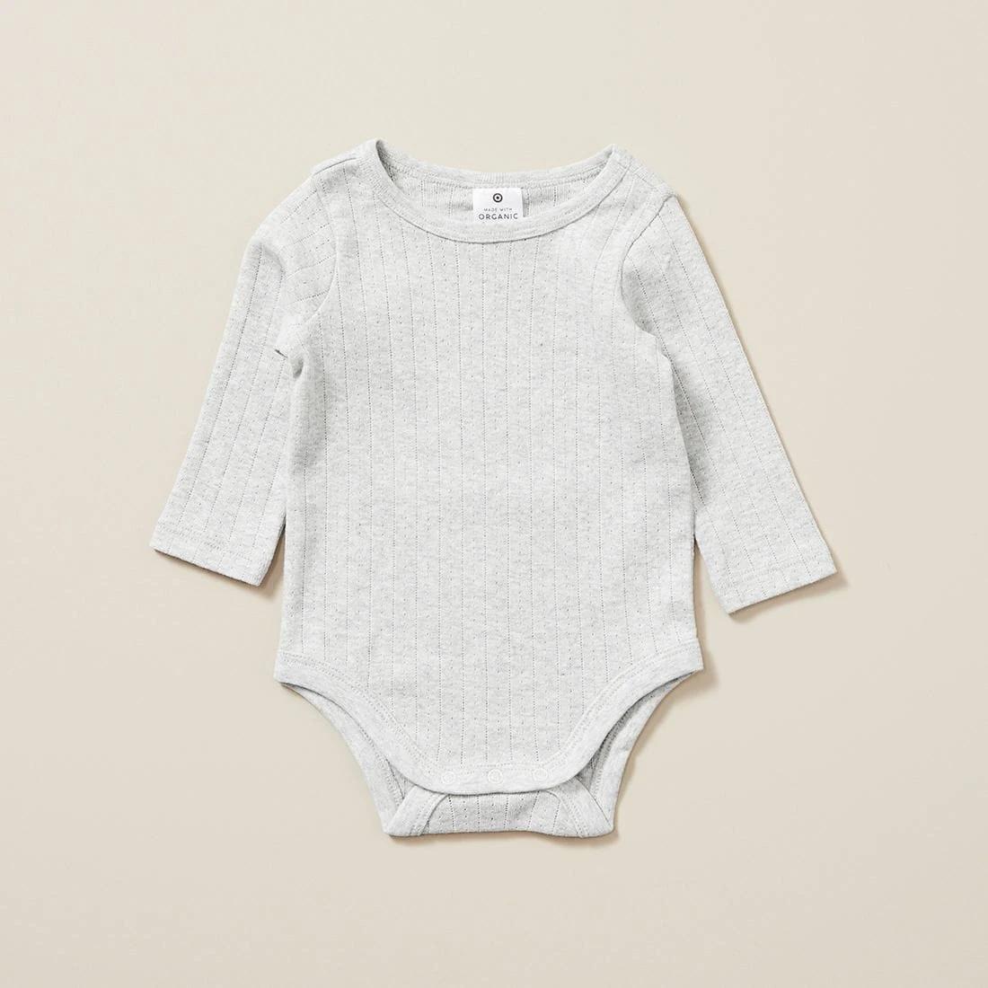 1 Target Baby Organic Cotton Pointelle Bodysuit GREY, 1 of 3