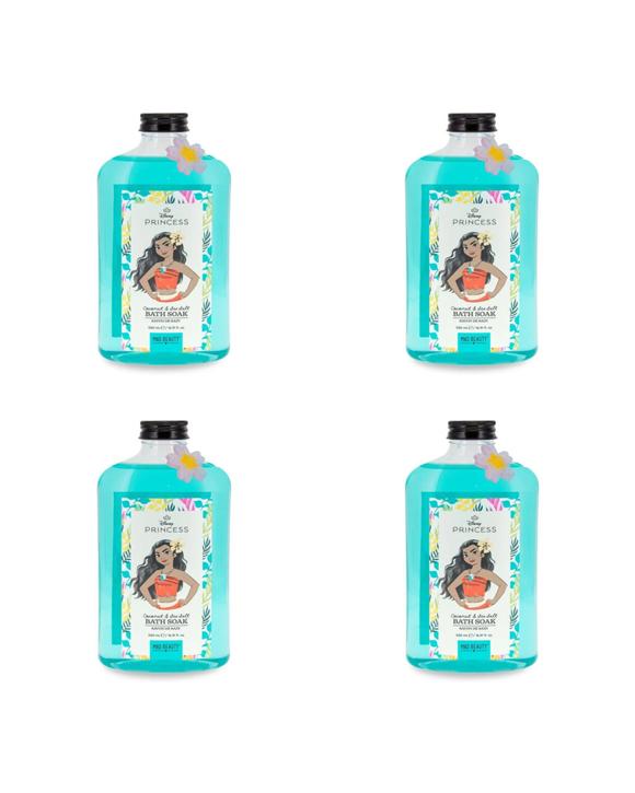Disney 4PK Moana Scented Bubble Bath Soak Coconut & Seasalt 530ml - Blue