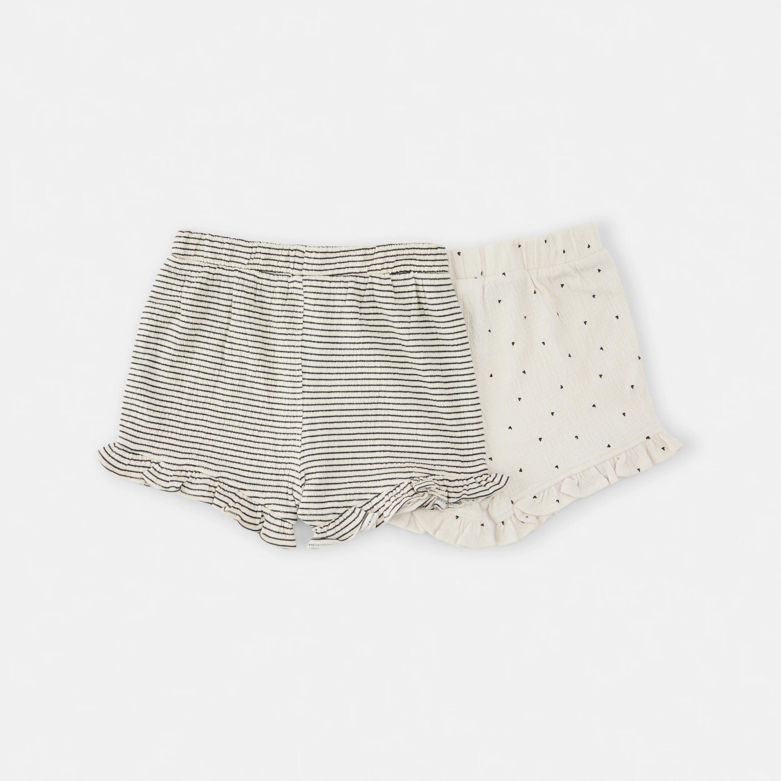 2 2 Pack Crinkle Shorts MONOCHROME HEARTS, 2 of 6
