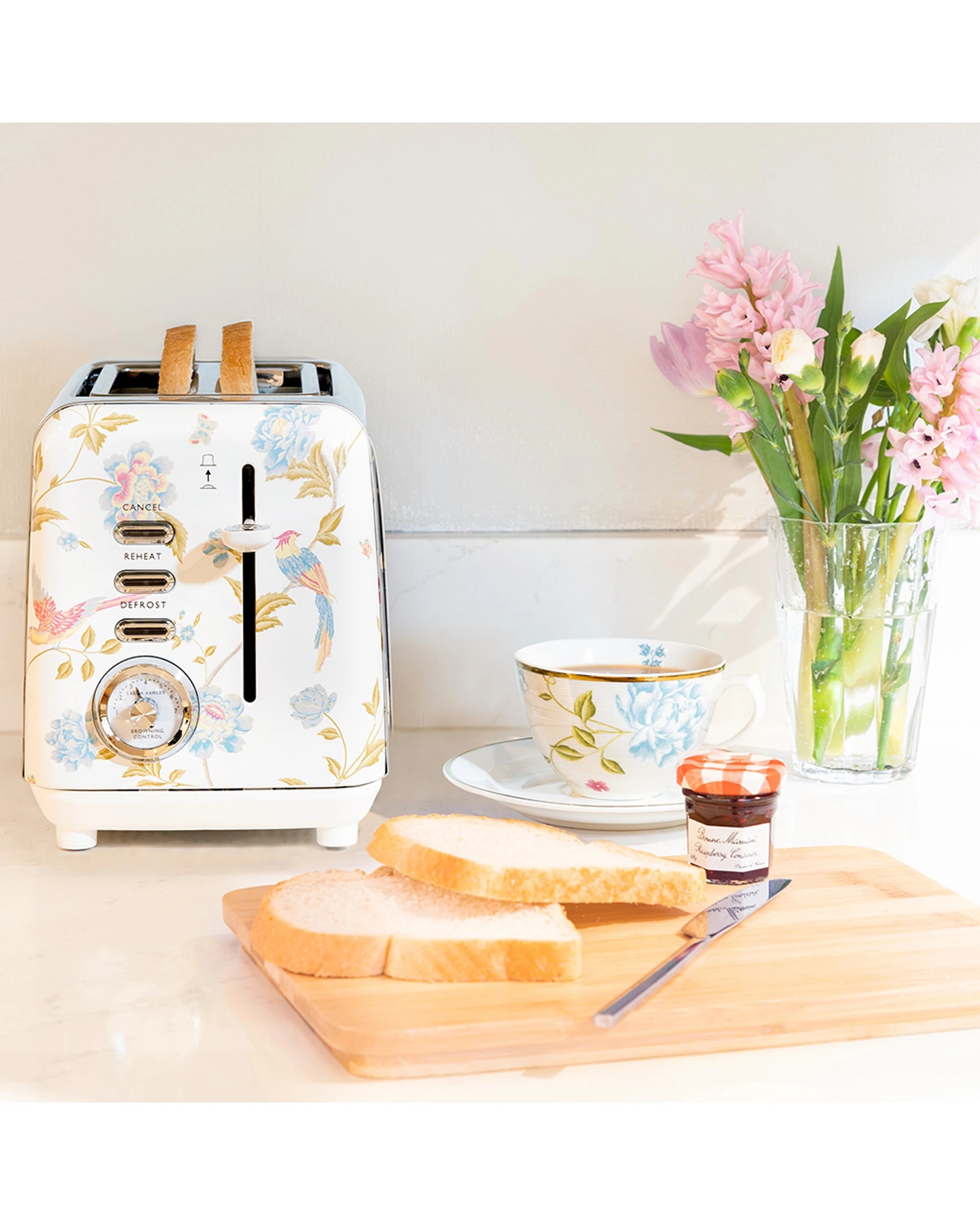 5 Laura Ashley Elveden 24cm Electric 2 Slice Bread Toaster 925W - White, 5 of 7